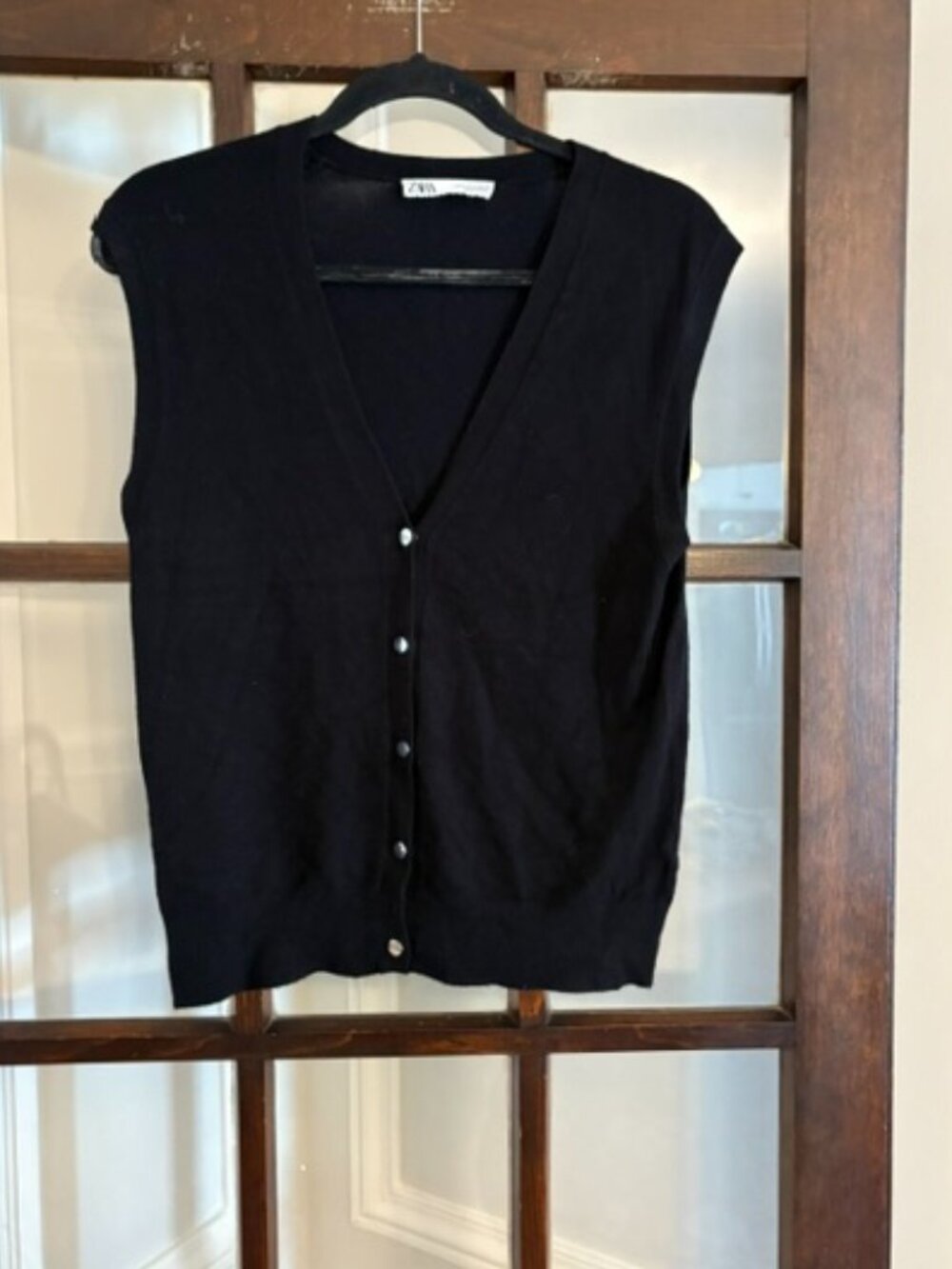 Zara Black Vest, Size Medium